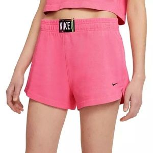 Nike Women's Sportswear Washed Cotton Shorts, Loose Fit, Pink